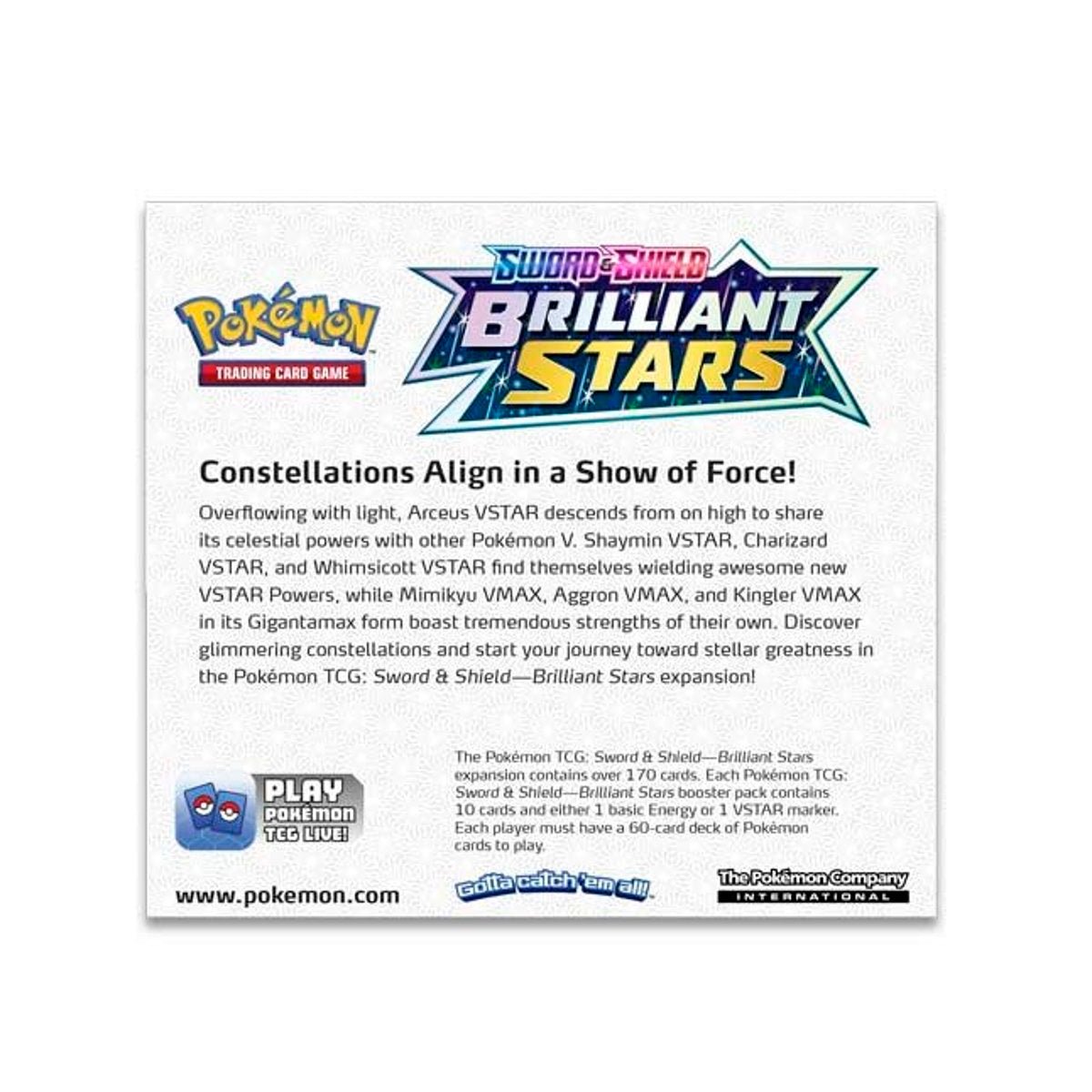 Pokemon TCG Brilliant Stars Booster Box SWSH09 - Booster Pack Cards