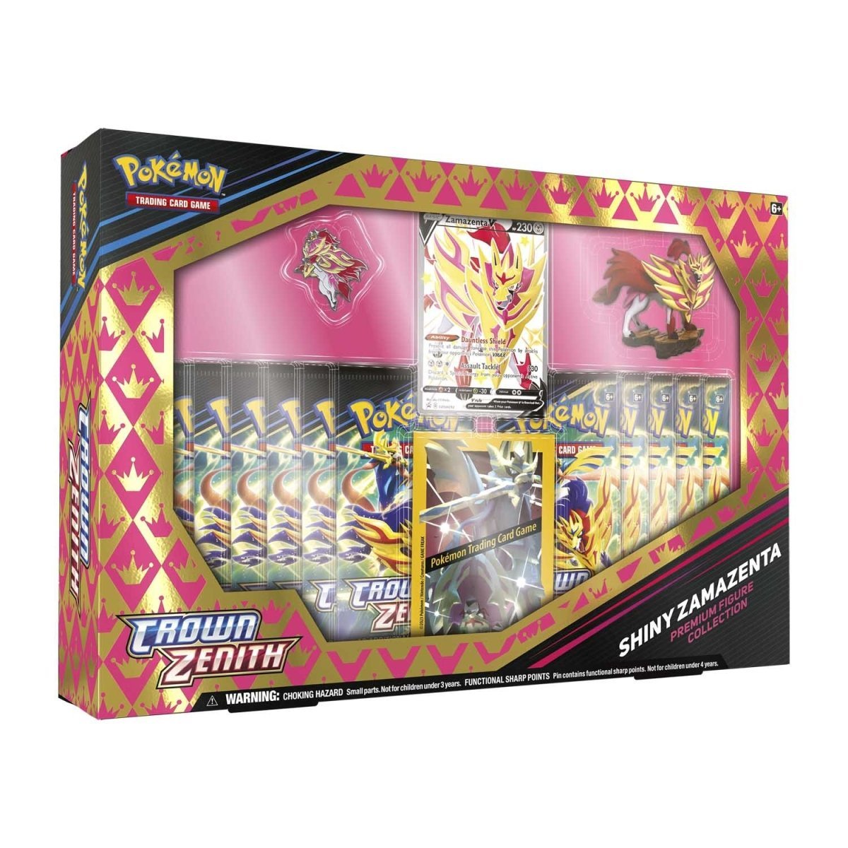 Pokémon TCG Crown Zenith Premium Figure Collection (Shiny Zamazenta) - Booster Pack Cards