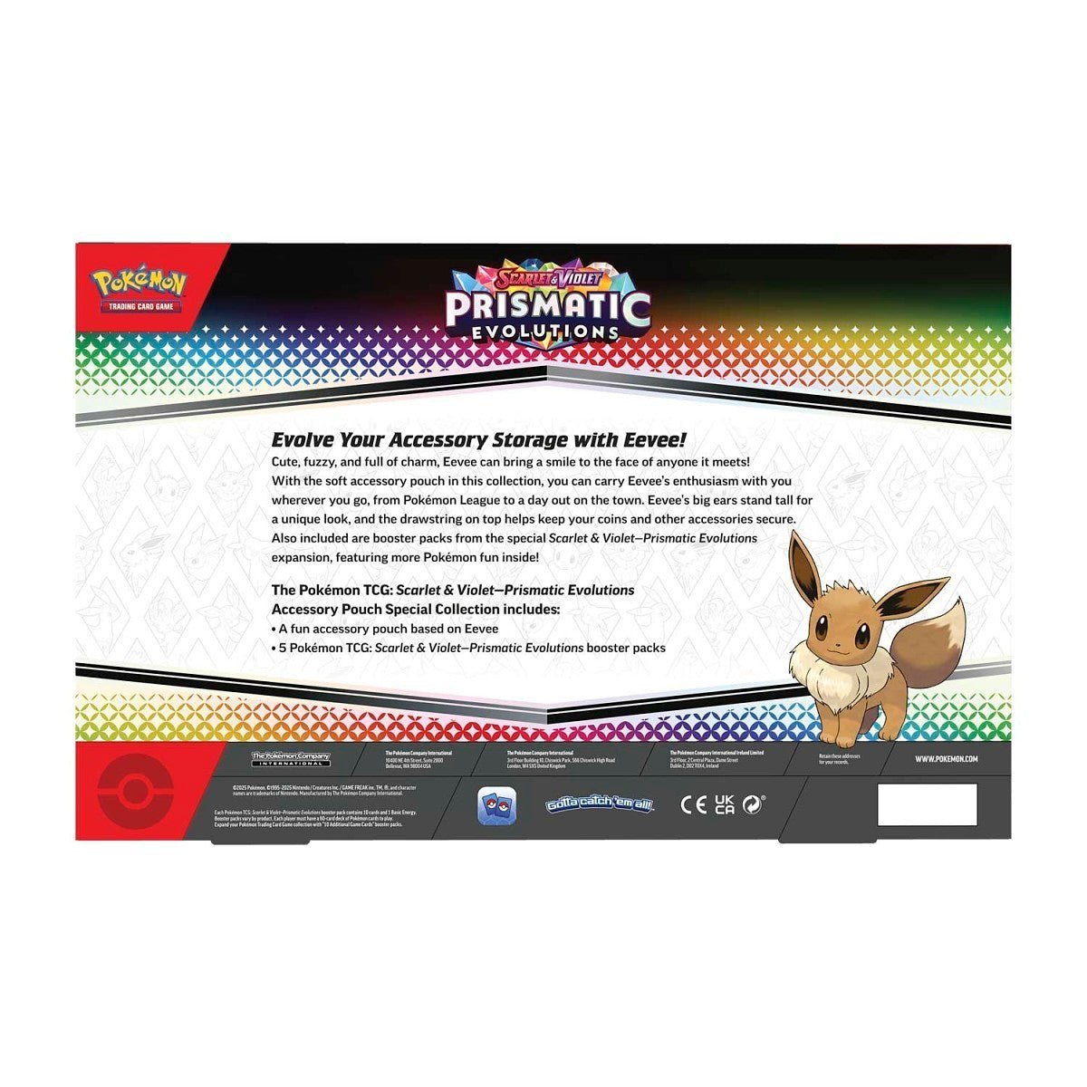 Pokemon TCG Prismatic Evolutions Accessory Pouch Special Collection SV8.5 - Booster Pack Cards