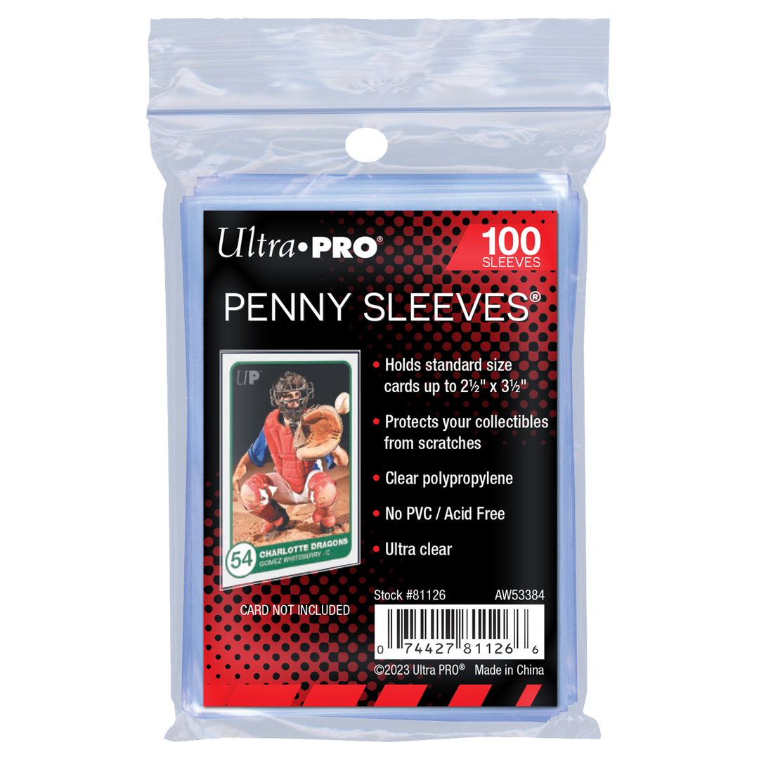 Ultra Pro Standard Penny Sleeves 100 count pack, soft 2.5 x 3.5 inch trading card sleeves