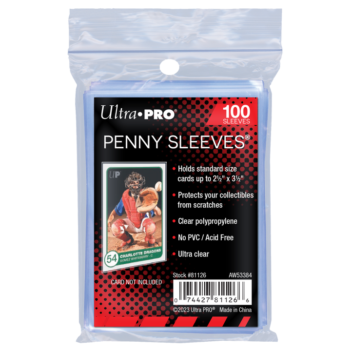 Ultra Pro Standard Penny Sleeves 100 count pack, soft 2.5 x 3.5 inch trading card sleeves