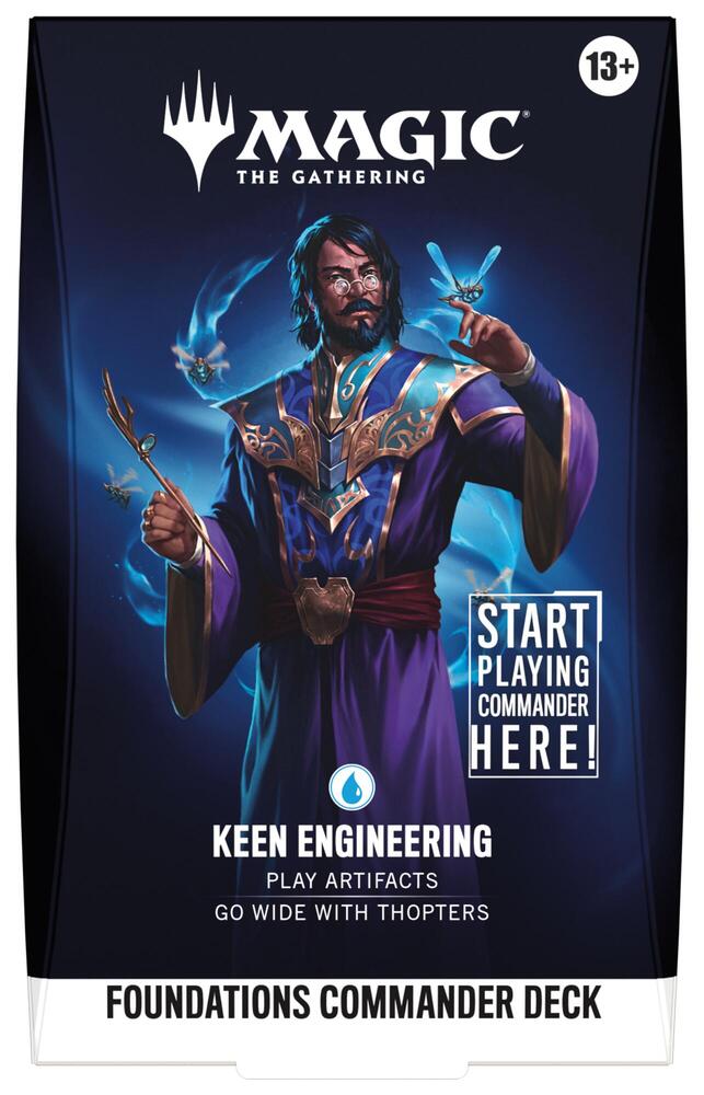 Magic The Gathering Foundations Keen Engineering Commander Deck, a ready-to-play Sai artifacts precon