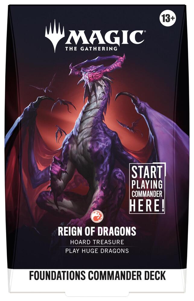 Magic The Gathering Foundations Reign of Dragons Commander Deck, a ready-to-play Lathliss dragons precon