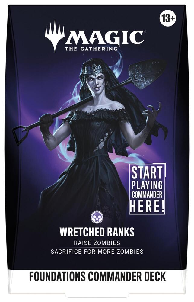 Magic The Gathering Foundations Wretched Ranks Commander Deck, a ready-to-play Ghoulcaller Gisa zombies precon