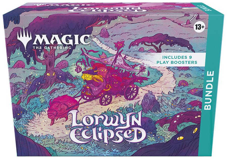 Magic The Gathering Lorwyn Eclipsed Bundle 9 Play Boosters foil lands spindown sealed