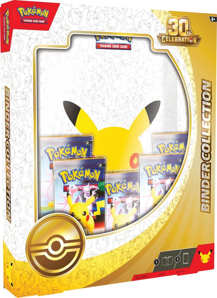 Pokemon TCG 30th Celebration Binder Collection with a 9-pocket binder and 5 sealed 30th Celebration booster packs