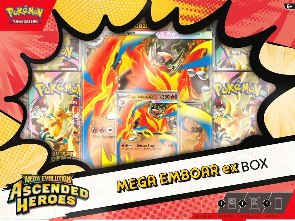 Pokemon TCG Ascended Heroes Mega Emboar EX Box