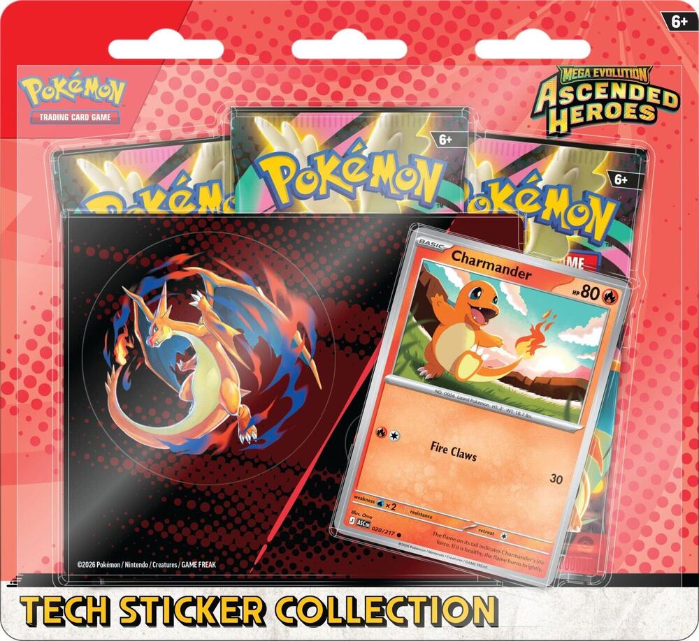 Pokemon TCG Ascended Heroes Tech Sticker 3 Pack Blister ME 2.5 (Random)