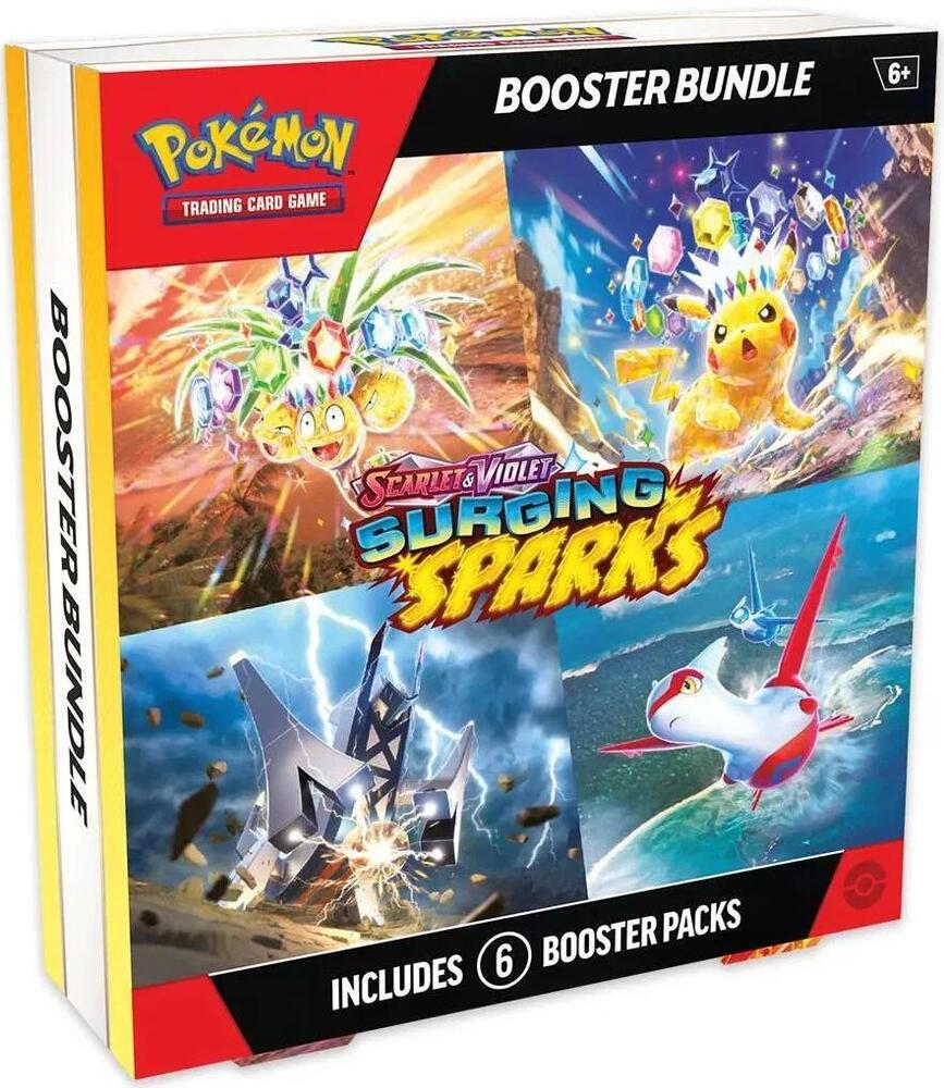 Pokemon TCG Surging Sparks SV08 booster bundle sealed with six booster packs