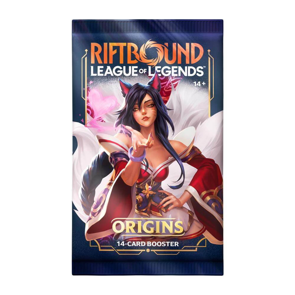 Riftbound Origins OGN Booster Pack, 14-card League of Legends TCG pack with 2 foil rares or better plus a token