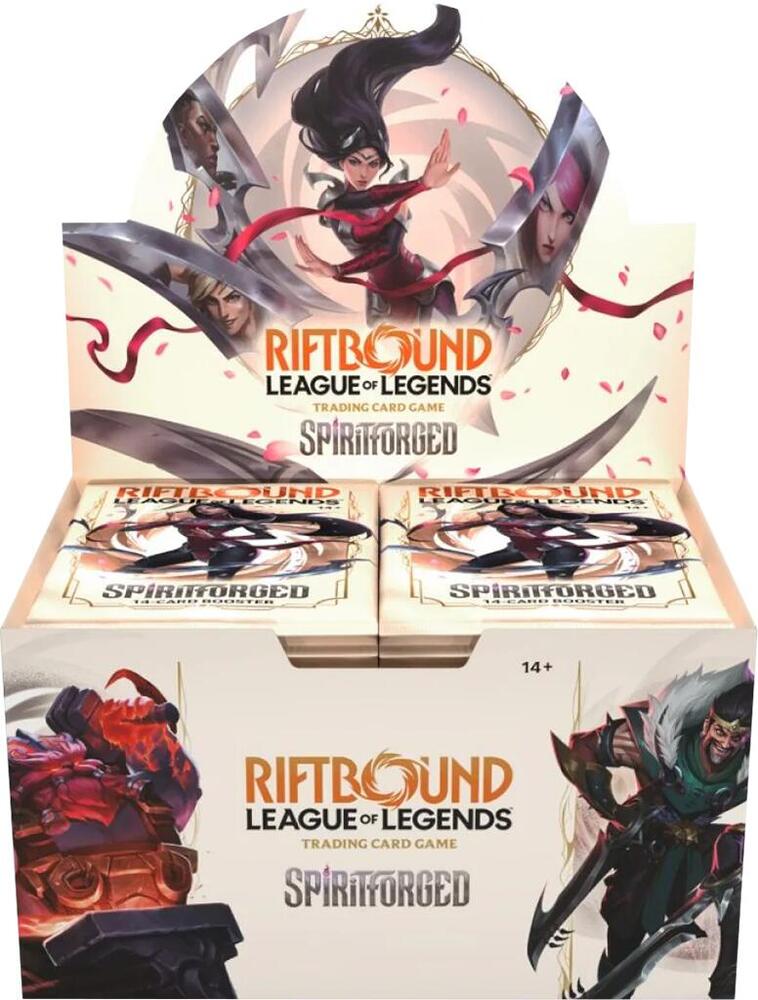 Riftbound Spiritforged SFD Booster Box, 24 sealed League of Legends TCG packs with foil rares, Epics and Signatures