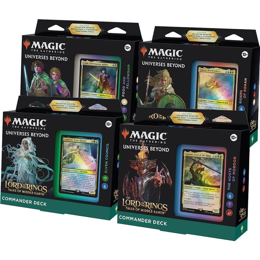 Magic The Gathering The Lord Of the Rings Tales of Middle Earth Commander Deck Display - Booster Pack Cards