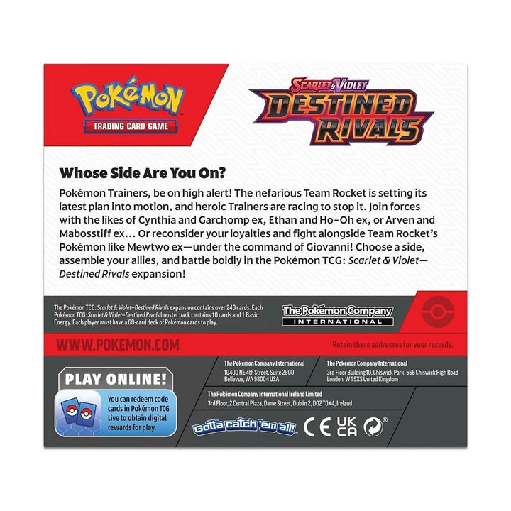 Pokemon TCG Destined Rivals Booster Box SV10 - Booster Pack Cards