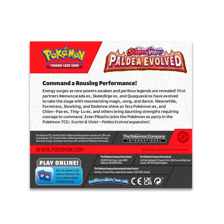 Pokemon TCG Paldea Evolved Booster Box SV02 - Booster Pack Cards